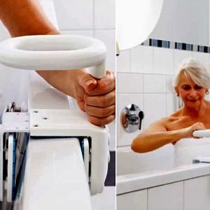 MANIGLIONE BAGNO PER ANZIANI 24CM IN ACCIAIO SPAZZOLATO, LOTO